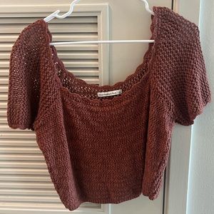 Abercrombie Rust Crochet Top